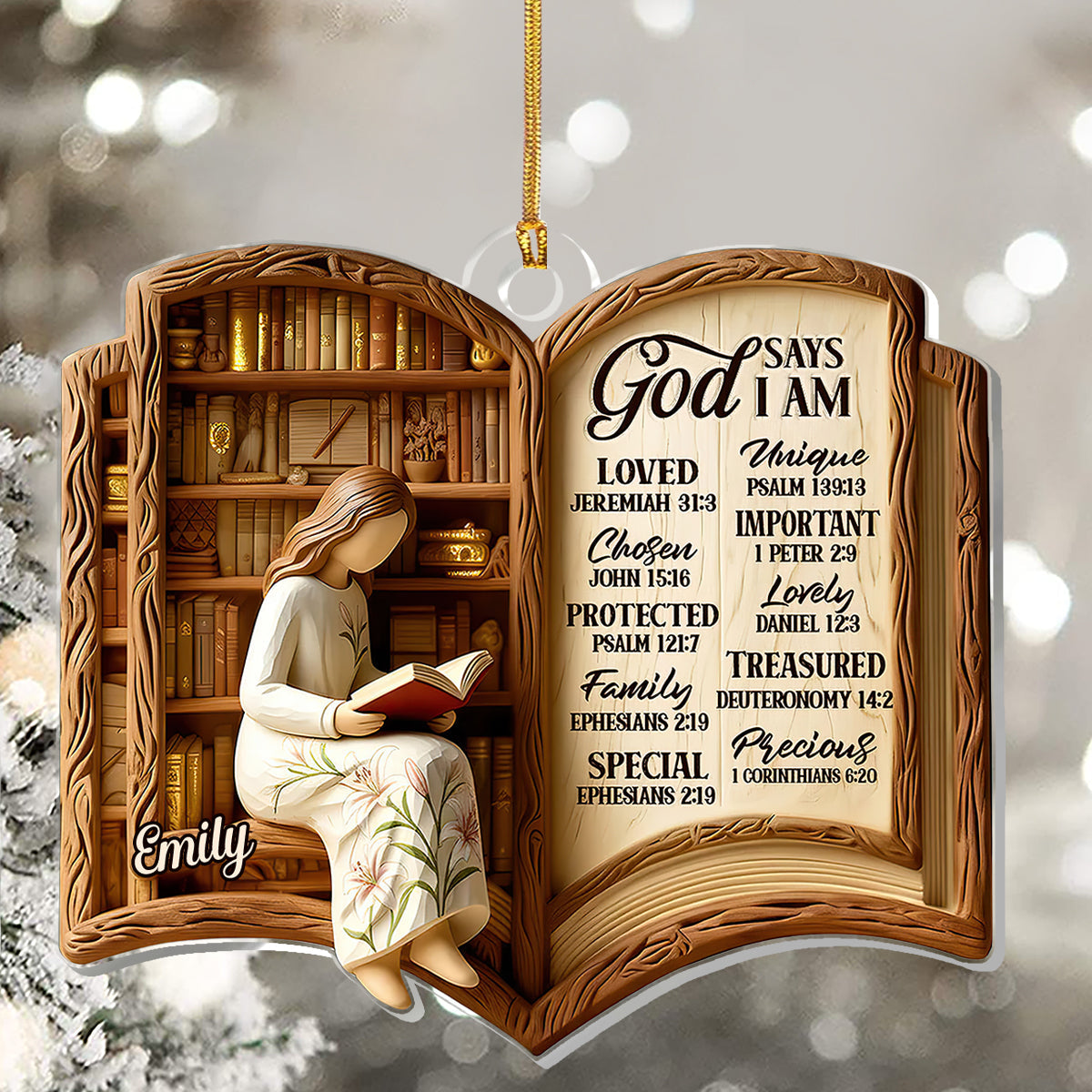 God Says I Am - Personalized Acrylic Ornament GOJS10322