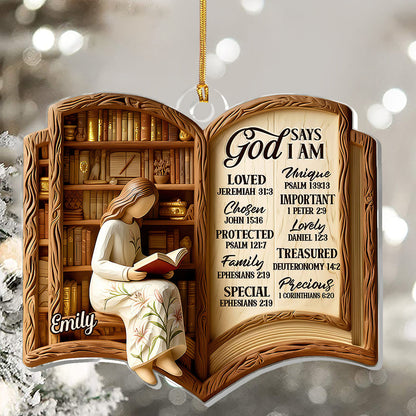 God Says I Am - Personalized Acrylic Ornament GOJS10322