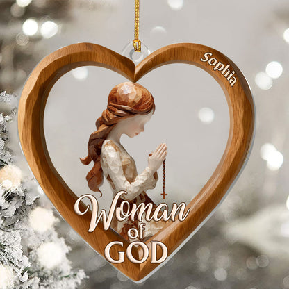Woman Of God - Personalized Acrylic Ornament GOJS10029