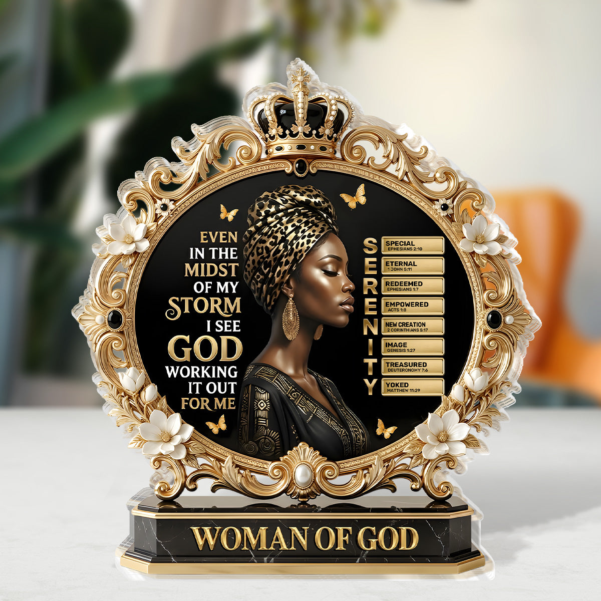 Even In The Midst Of My Storm - Custom Acrylic Plaque - Christian Faith Home Decor GAPJS10020