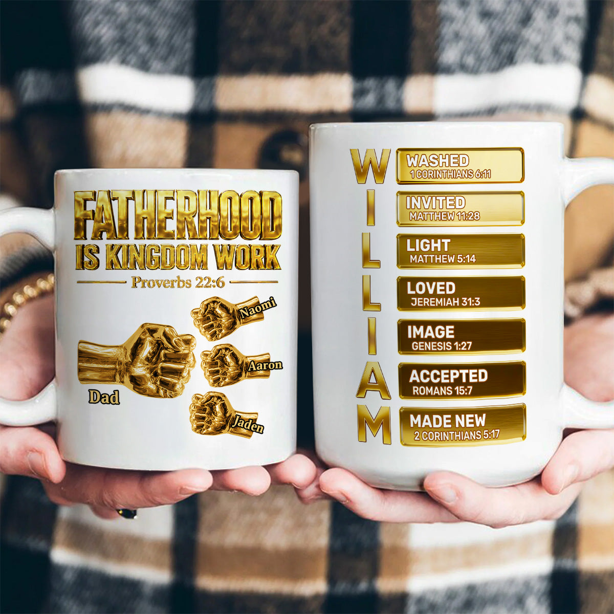 Fatherhood Is Kingdom Work - Personalized Coffee Mug