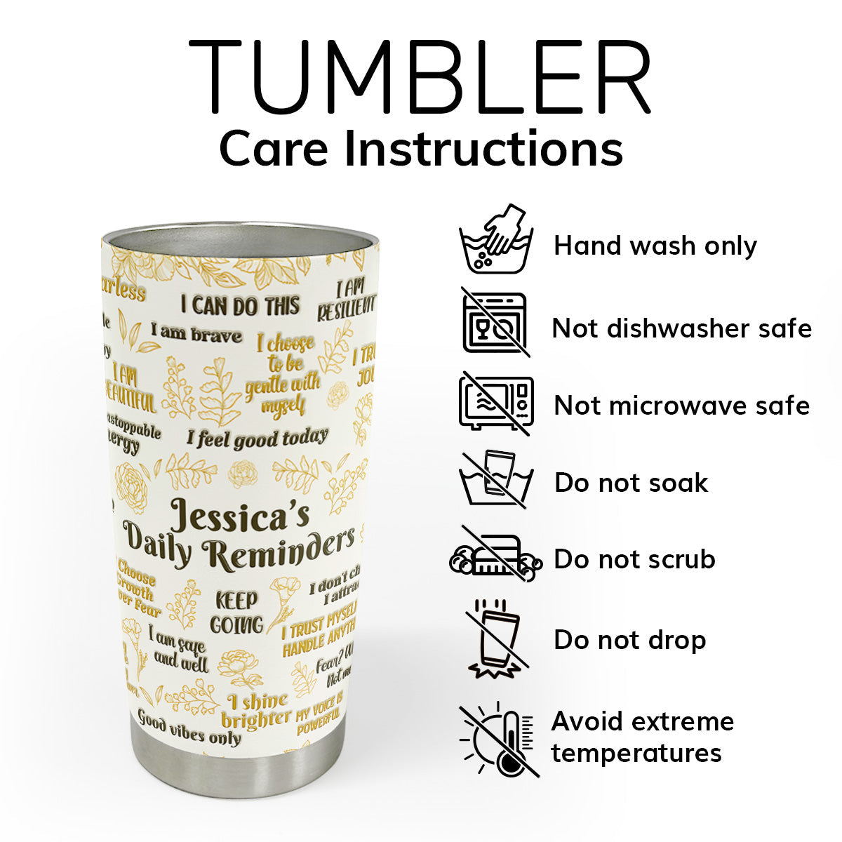 Inspirational Quote - Personalized Stainless Steel Tumbler