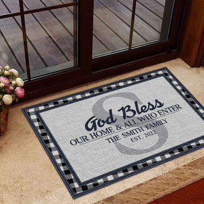 God Bless This Home - Personalized Doormat - Faithful Home Decor
