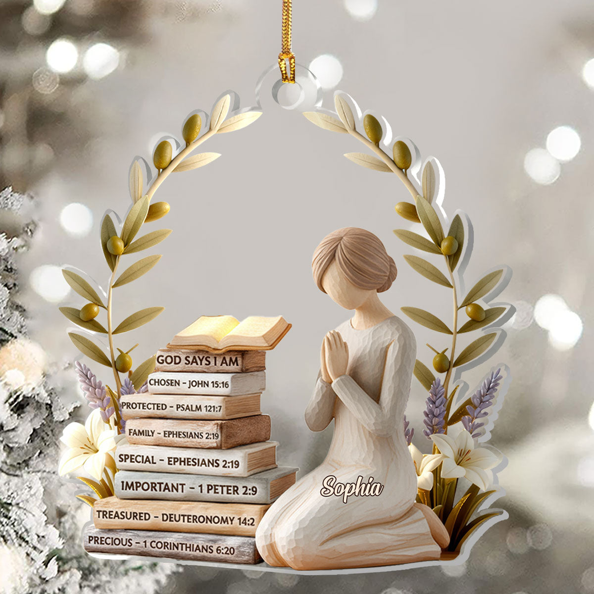 God Says I Am - Personalized Acrylic Ornament - Gift for Her GOJS10309