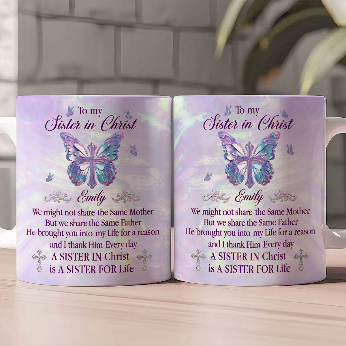 Sisters in Christ - Personalized Ceramic Coffee Mug