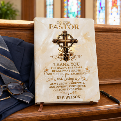 Heart Of A Servant Leader - Personalized Leather Cover Notebook GMJSNB200008