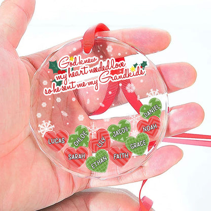God Knew My Heart Needed Love - Personalized Glass Ornament GOJS10285