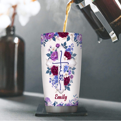 Every Day God Thinks Of You - Personalized Stainless Steel Tumbler - Christian Faith Gift for Mom