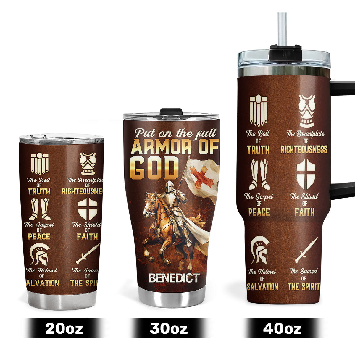 Put On The Full Armor Of God - Personalized Stainless Steel Tumbler