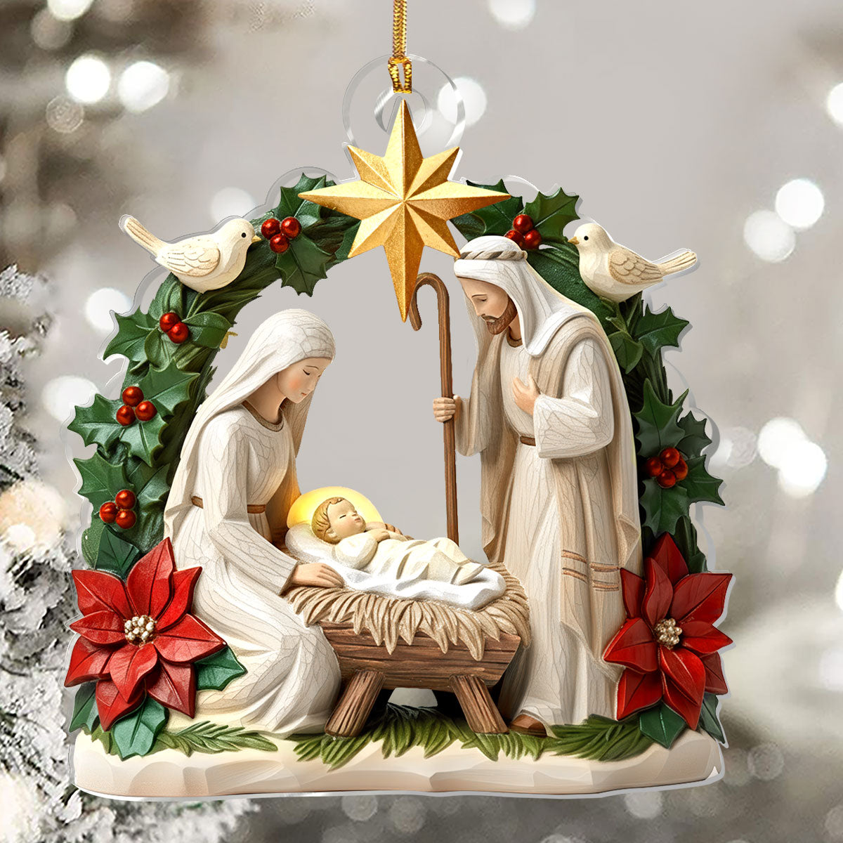 Jesus Is The Reason - Acrylic Ornament - Christian Holiday Decor GOJS10301
