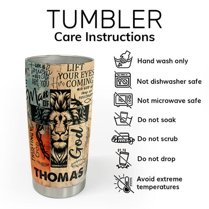 Man Of God Faith - Personalized Stainless Steel Tumbler