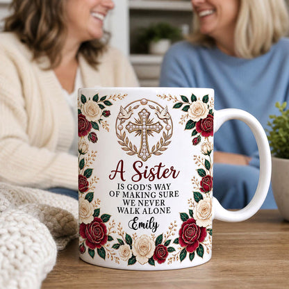 A Sister Is God's Way - Personalized Ceramic Coffee Mug