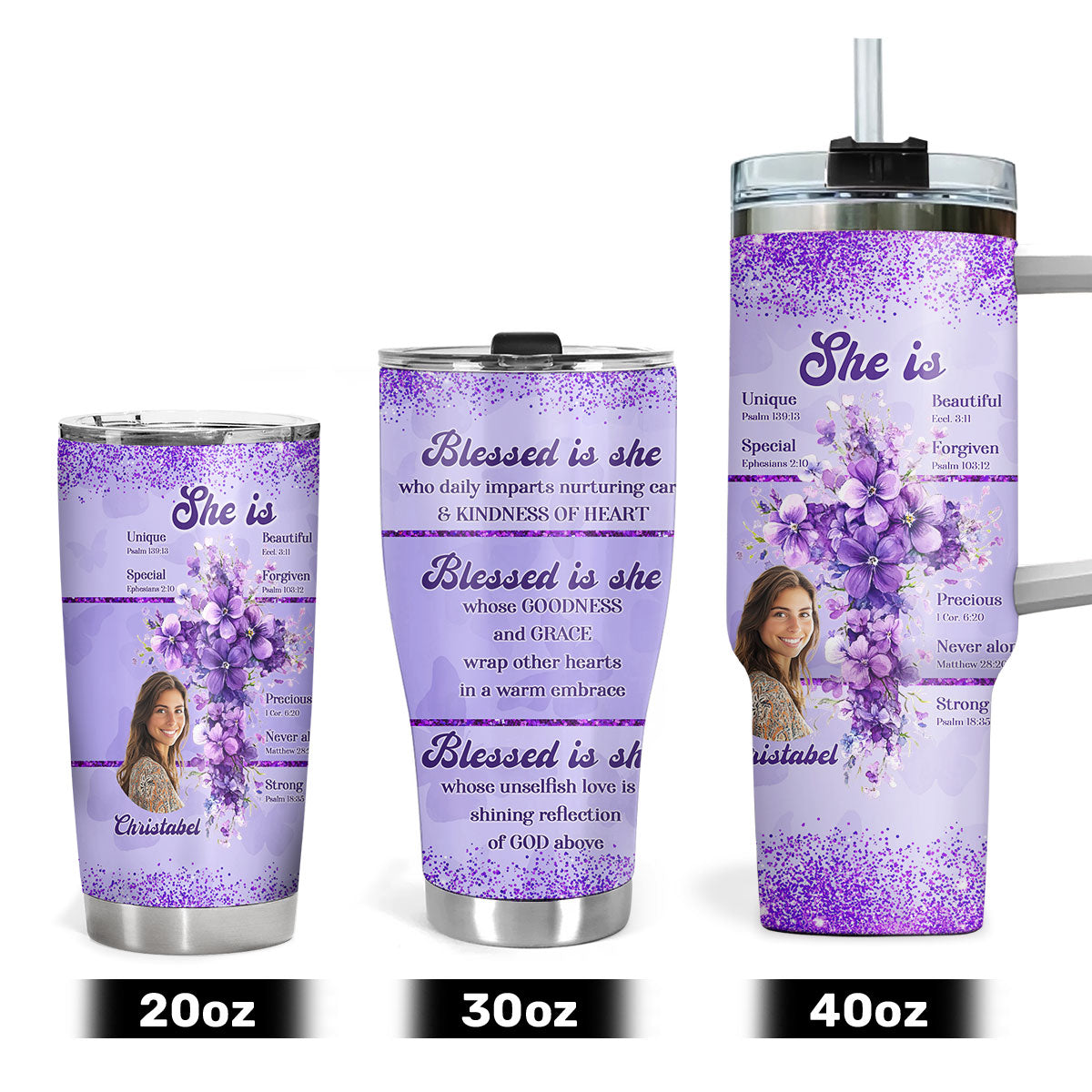 Blessed Is She - Personalized Stainless Steel Tumbler