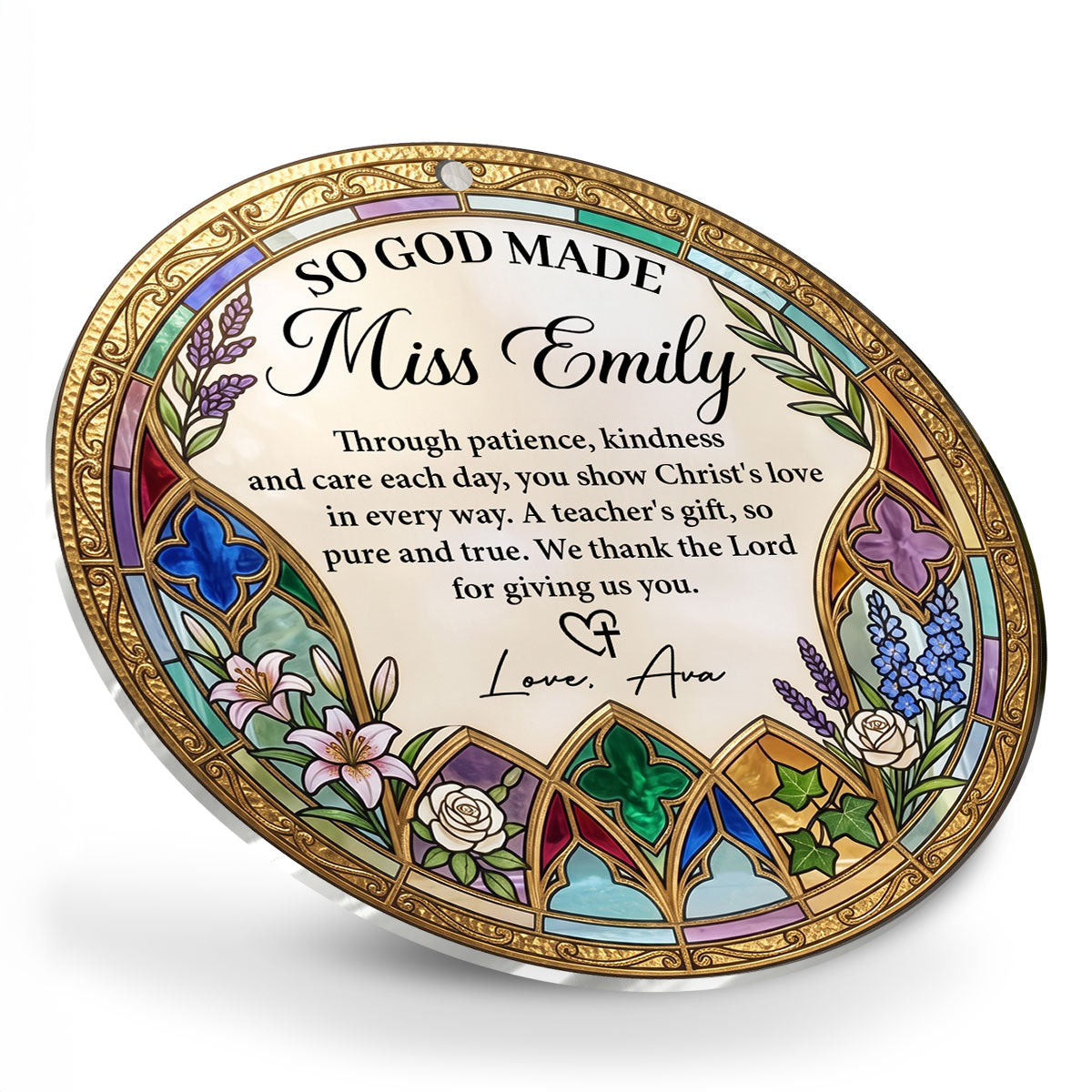 Christ's Love In Every Way - Personalized Suncatcher Ornament GOJS10360