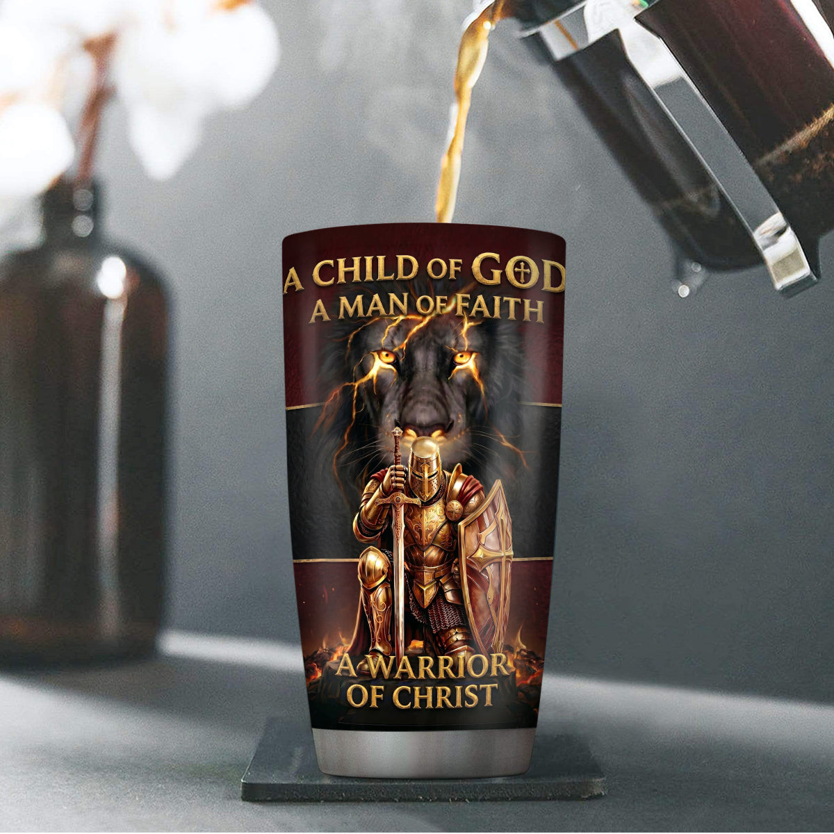 Faith Forged Christian Warrior - Personalized Stainless Steel Tumbler