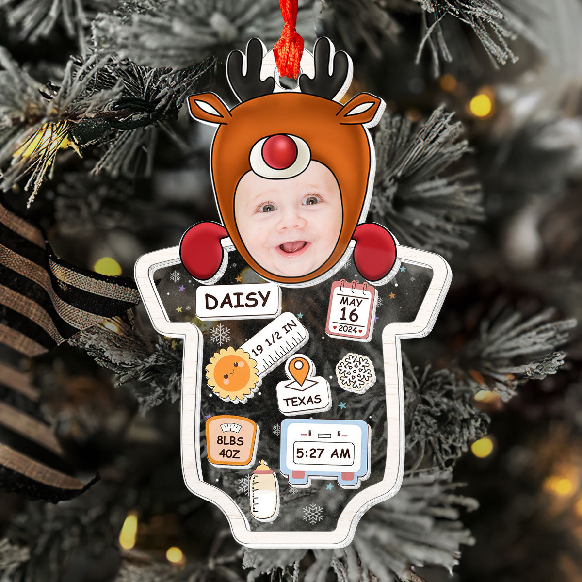 Baby's First Christmas - Personalized 3 Layered Ornament GOJS10138