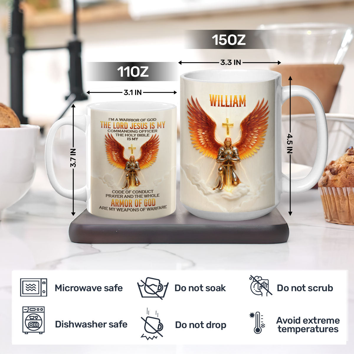 I'm A Warrior Of God - Personalized Ceramic Coffee Mug