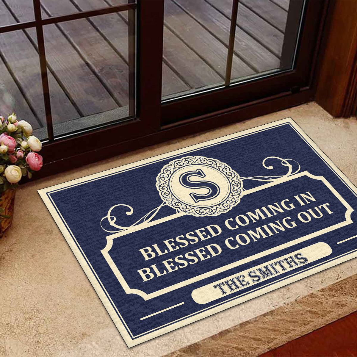 Blessed Coming In Doormat - Personalized Home Decor