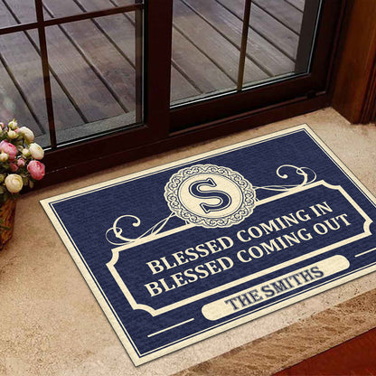 Blessed Coming In Doormat - Personalized Home Decor
