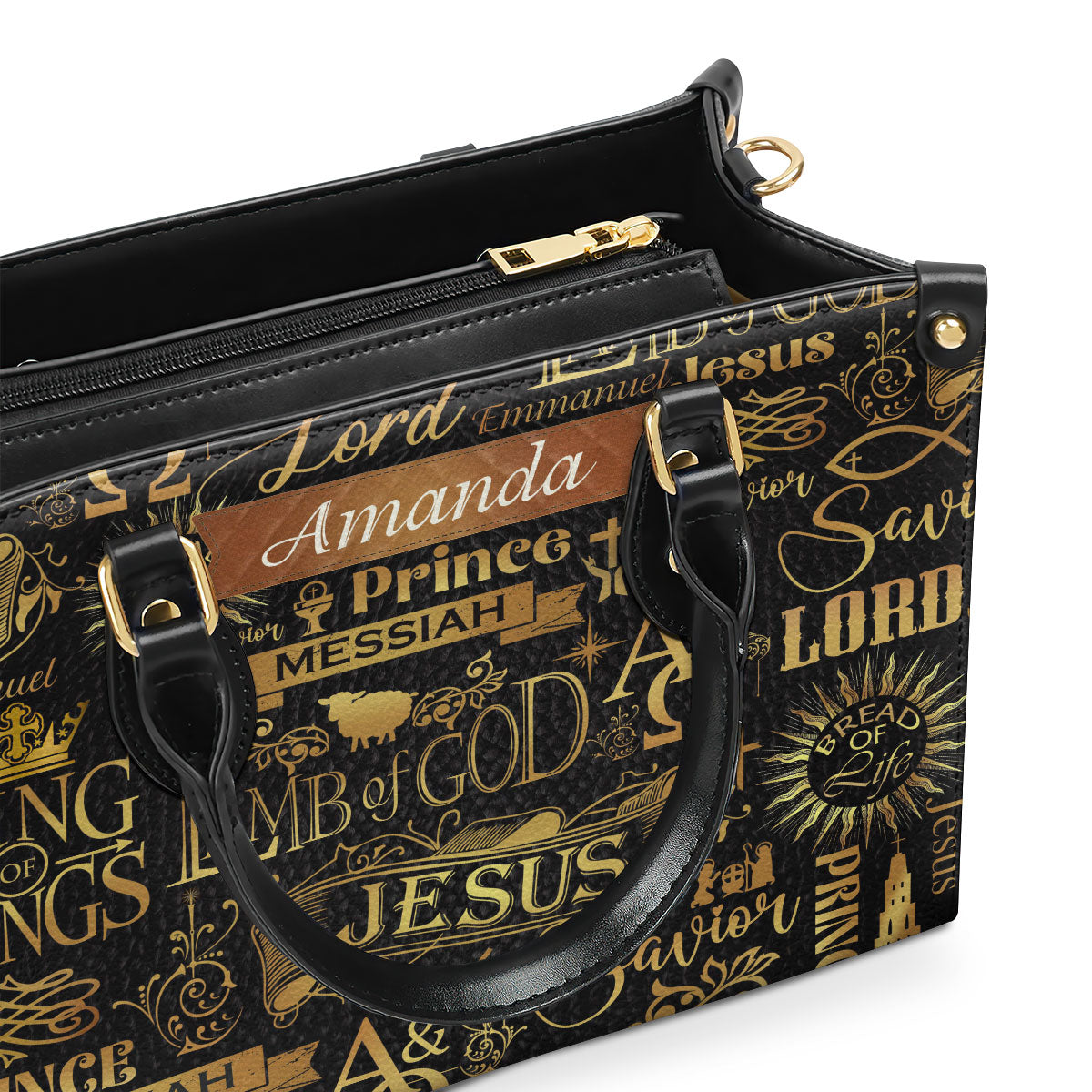 Lamb Of God Design - Personalized Leather Handbag - Christian Faith Accessories GMJSLB200022