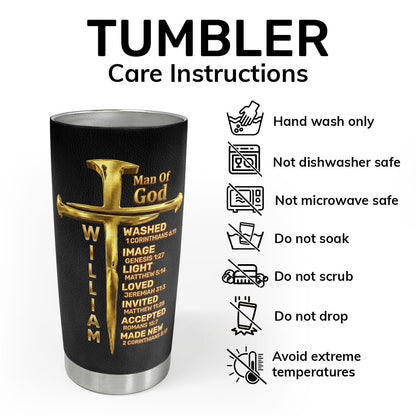 Man Of God - Personalized Stainless Steel Tumbler
