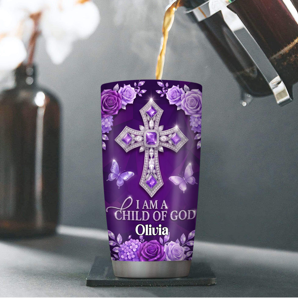 I Am A Child Of God - Personalized Tumbler - Christian Faith Gift