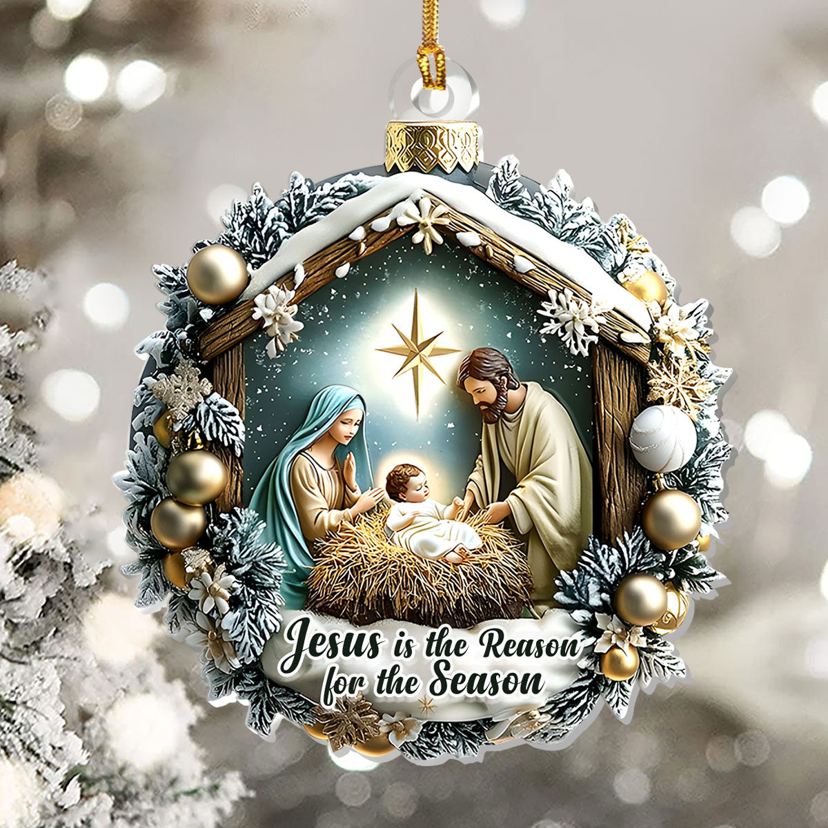 Christ Our Reason - Acrylic Ornament - Christian Faith Keepsake GOJS10300