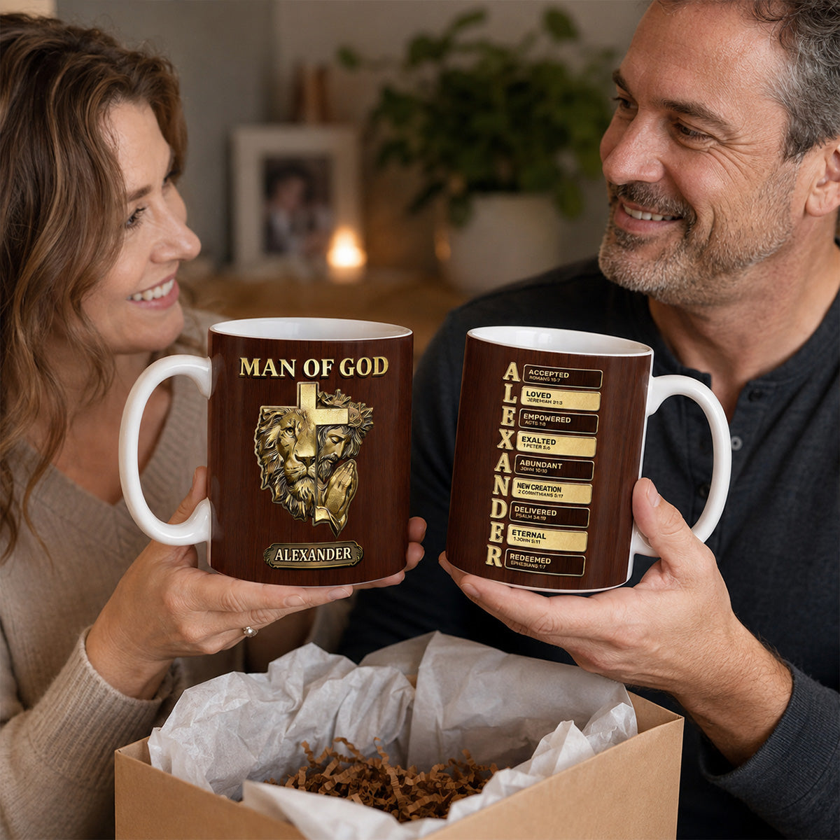 Man Of God - Personalized Ceramic Coffee Mug - Christian Faith Gift for Him