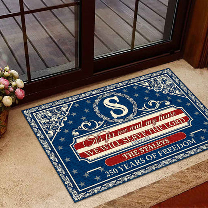 Serve The Lord - Personalized Doormat - Christian Faith GDMJS10012