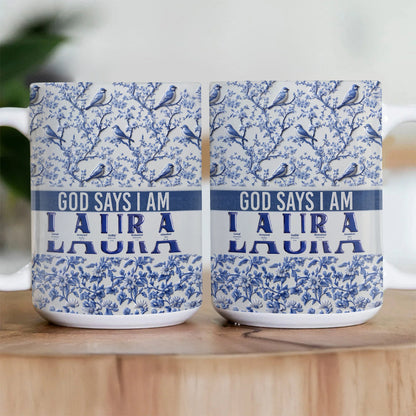 God Says I Am - Personalized Ceramic Coffee Mug