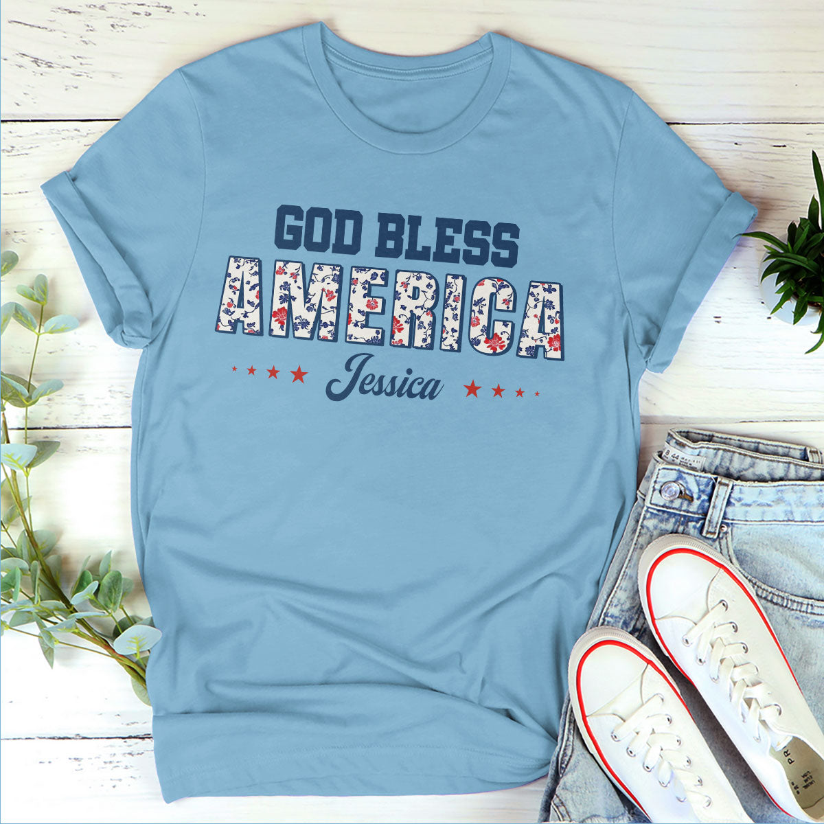 God Bless America - Personalized Unisex T-shirt GMJSTS200051