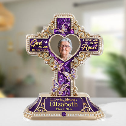 God Has You In His Arms - Personalized Acrylic Plaque GAPJS10017