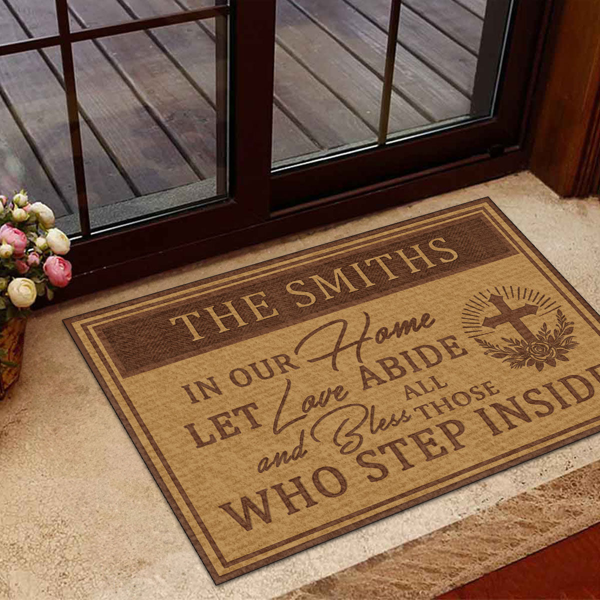 Bless All Who Enter - Personalized Doormat GDMJS10092