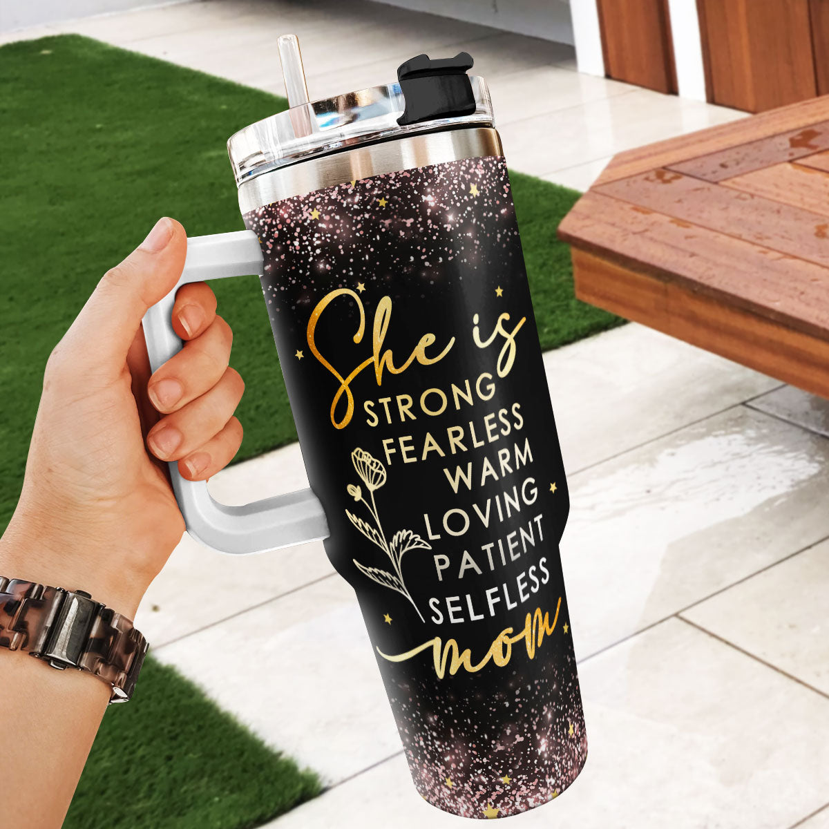 She Is Strong - Personalized Stainless Steel Tumbler