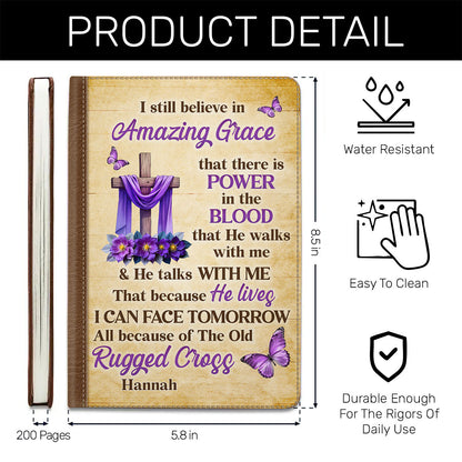 Faith Through The Cross - Personalized Leather Cover Notebook GMJSNB200072