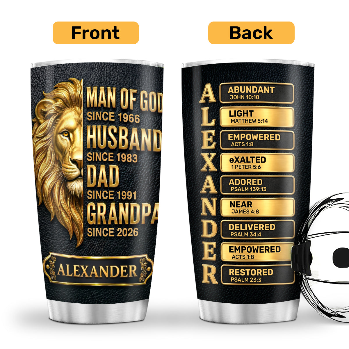 Man Of God Inspiration - Personalized Stainless Steel Tumbler