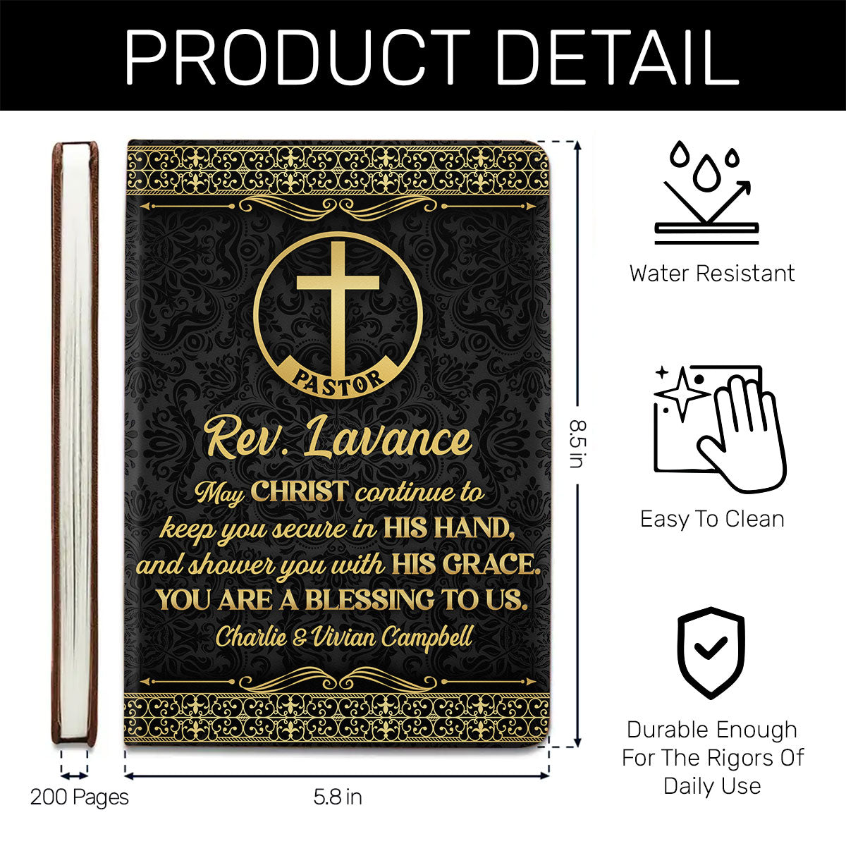 You Are Blessing To Us - Personalized Leather Notebook GMJSNB200057