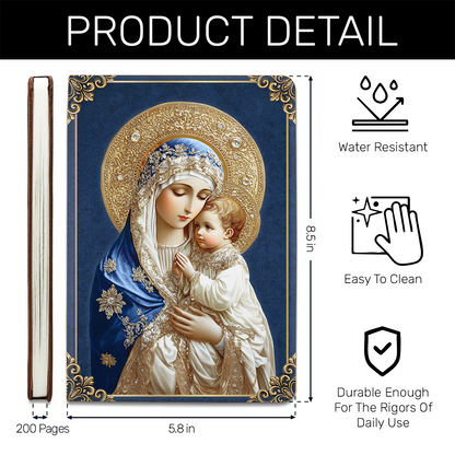 Blessed Mother and Child - Christian Leather Notebook GMJSNB200020