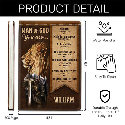 Lion of Judah Warrior - Personalized Leather Notebook GMJSNB200028