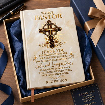 Heart Of A Servant Leader - Personalized Leather Cover Notebook GMJSNB200008