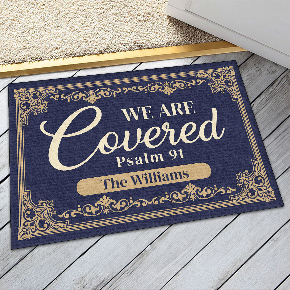 Psalm 91 - Personalized Doormat for Family