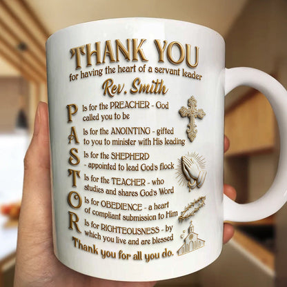 Thank You Pastor - Personalized Ceramic Coffee Mug