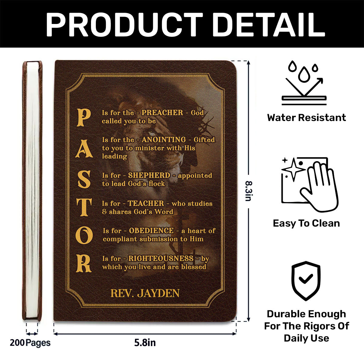 Inspirational Christian Faith - Personalized Leather Notebook GMJSNB200122