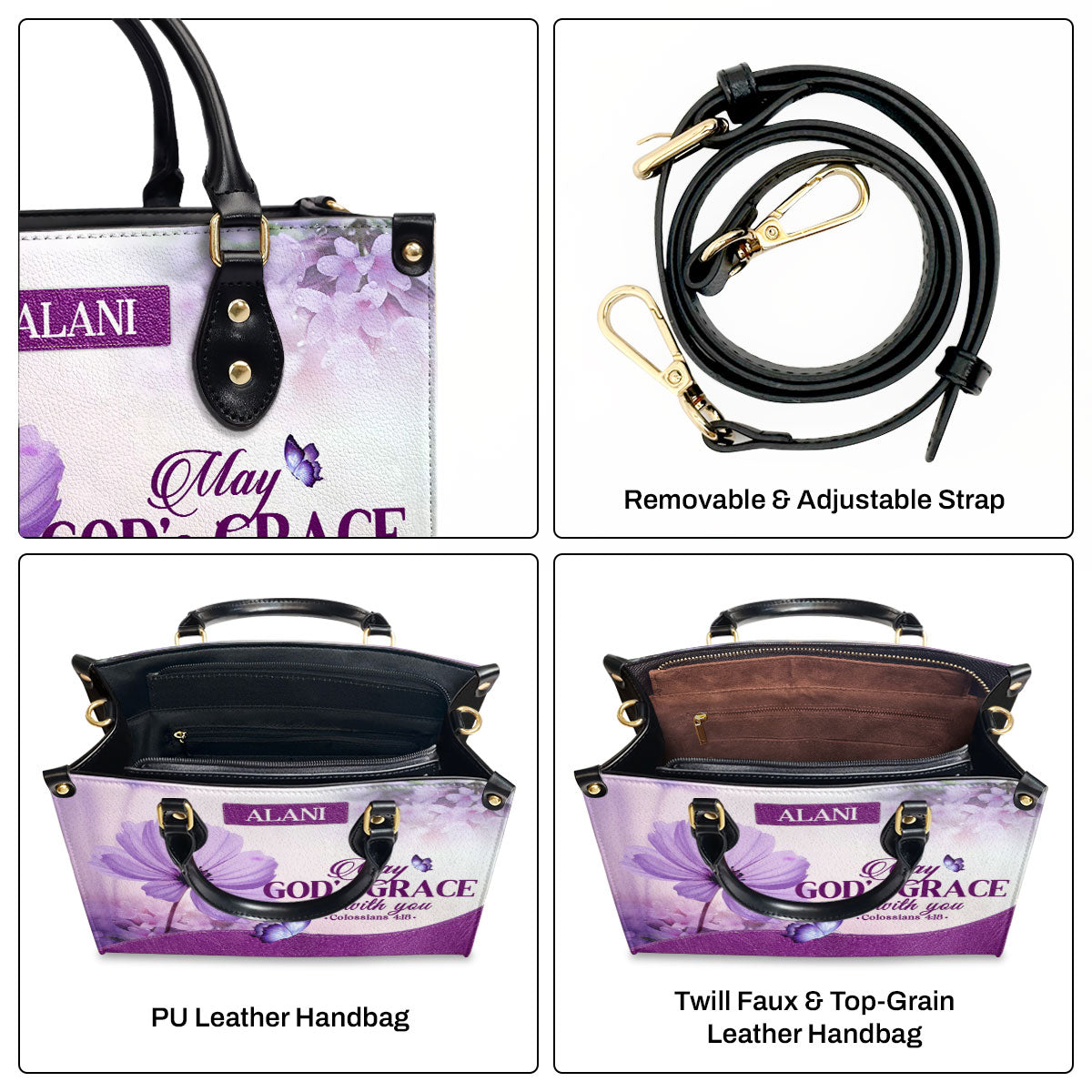 Faith Quote - Personalized Leather Handbag GMJSLB200104