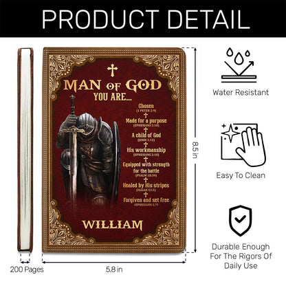 Man Of God Royal - Personalized Leather Notebook GMJSNB200033