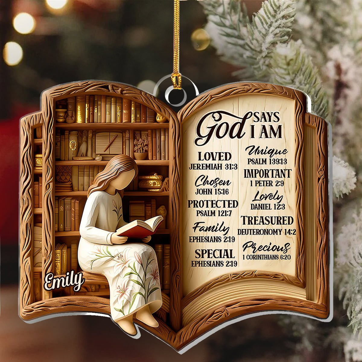 God Says I Am - Personalized Acrylic Ornament GOJS10322