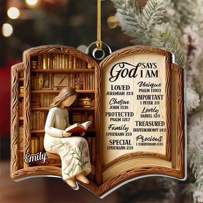 God Says I Am - Personalized Acrylic Ornament GOJS10322