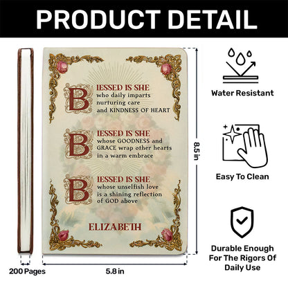 Blessed Is She - Personalized Leather Cover Notebook GMJSNB200109