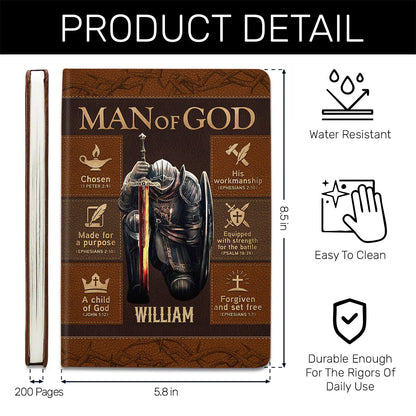 Man Of God - Personalized Leather Cover Notebook GMJSNB200027