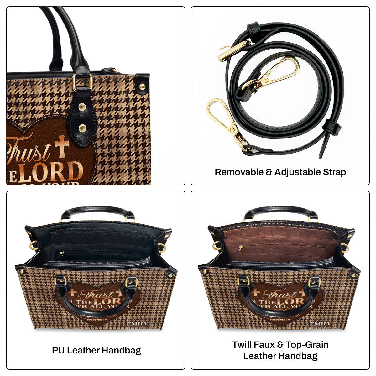 Trust In The Lord - Personalized Leather Handbag GMJSLB200034